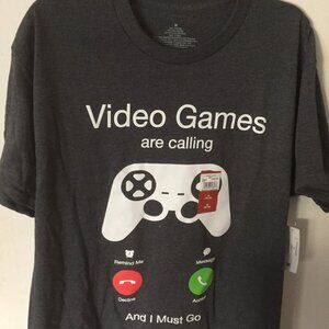 NEW Games Calling Men's Medium Graphic Tee with Short Sleeves